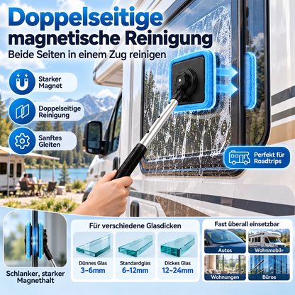 Magnetischer Glasreiniger — doppelseitige Reinigung, waschbare Reinigungspads und vielseitige Anwendung für Zuhause & Auto | Ein Set. Saubereres Glas. Weniger Aufwand. 💎