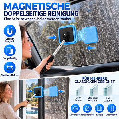 Magnetischer Glasreiniger — doppelseitige Reinigung, waschbare Reinigungspads und vielseitige Anwendung für Zuhause & Auto | Ein Set. Saubereres Glas. Weniger Aufwand. 💎