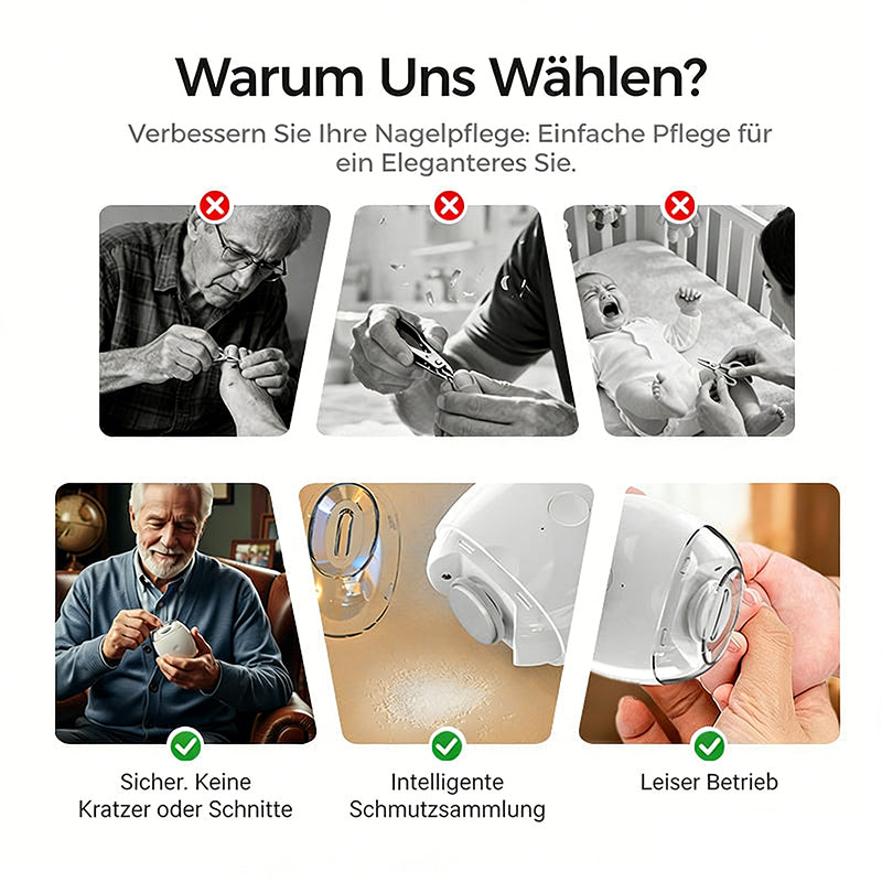 🎇🎈 GLIMMERLY® Universeller automatischer Fingernagelschleifer für Erwachsene und Kinder 👶🔧