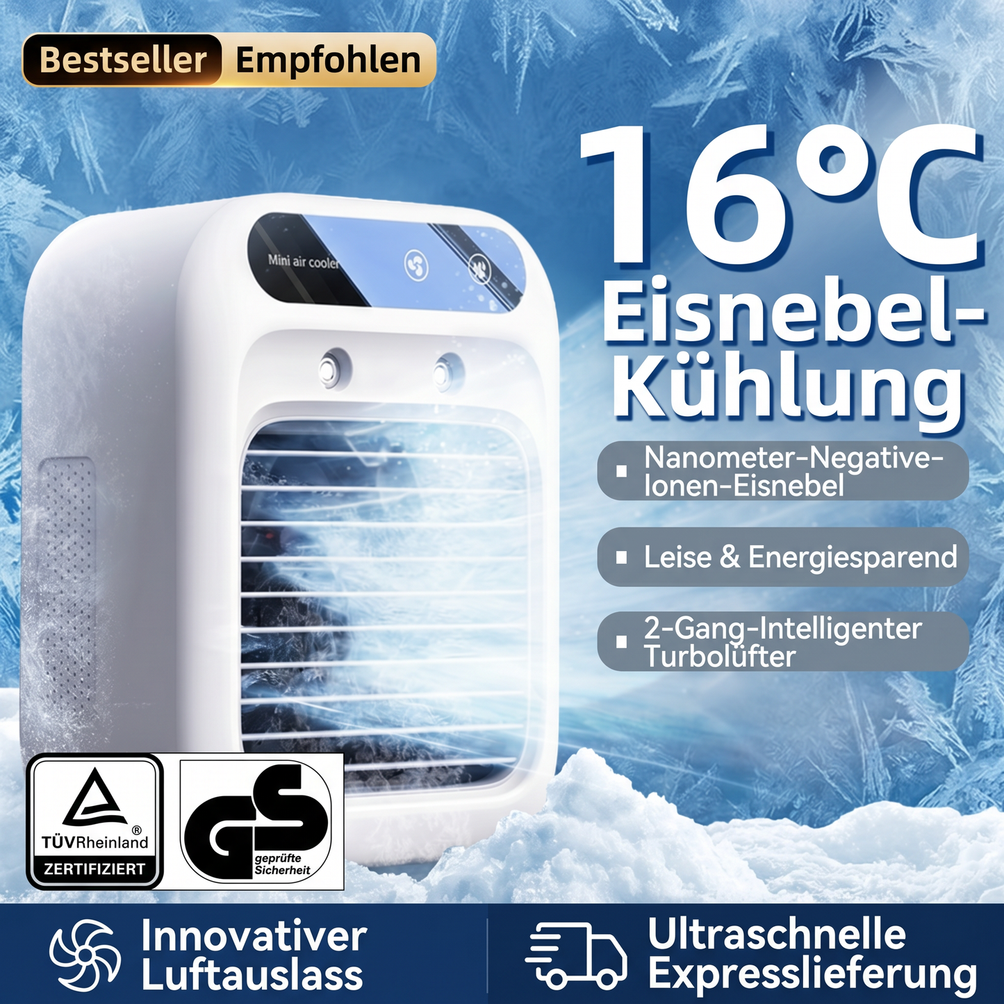 🇩🇪 Offizieller Store | 🧊Eiskristall-Klimaanlage — Intelligenter Nano-Eisnebel-Kühler